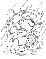 A coloring page of winnie the pooh - group